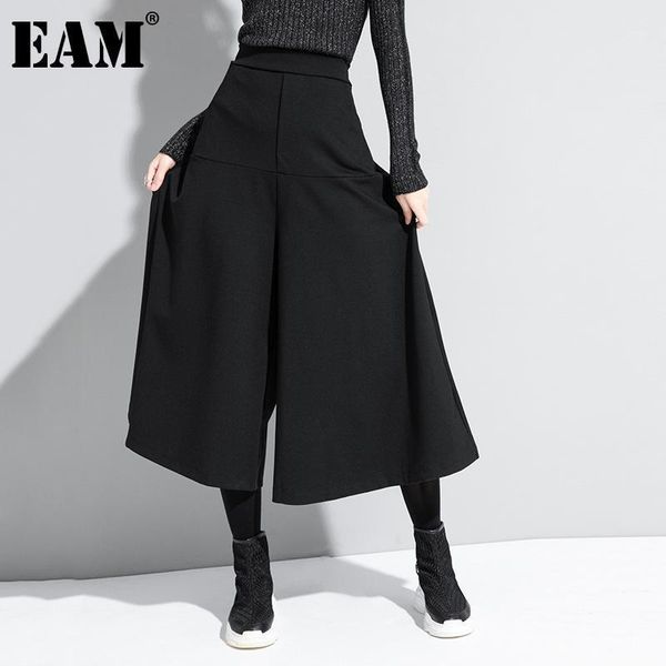 

women's pants & capris [] high elastic waist black brief long wide leg trousers loose fit women fashion tide spring autumn 2022 1da610, Black;white
