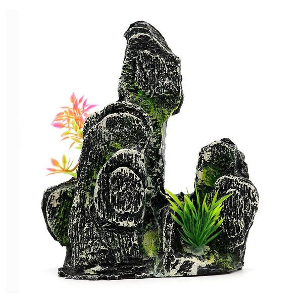 

aquarium decoration accessories artificial rockery fish tank decorative rocks landscaping decor aquascape ornaments 15x7x16cm decorations