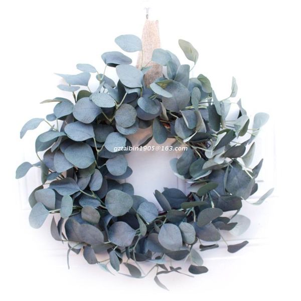 

decorative flowers & wreaths 15inch artificial eucalyptus front door wreath handcrafted for outdoor home wall party wedding decor dropship