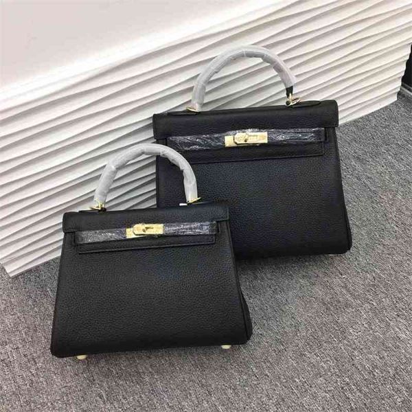 

luxury h bags handbags women classic herme 2023 kelys second generation bag women's layer cowhide palm pattern fashion versatile one sh