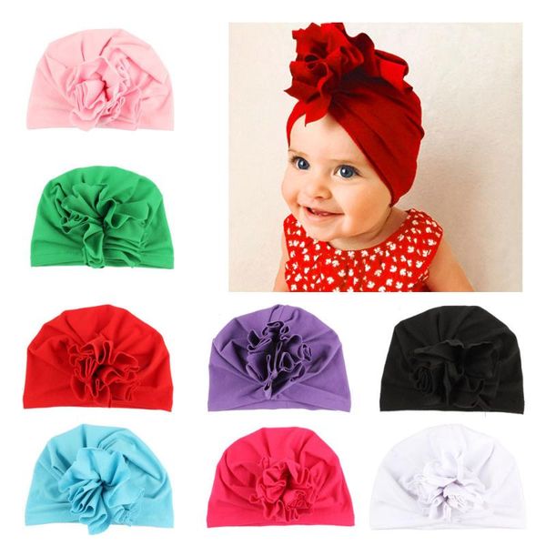 

caps & hats flower kids infant baby child solid hat headwear bonnet children home hair accessories po props, Yellow