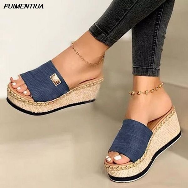 

puimentiua summer slippers women platform sandals flip flops soft comfortable casual shoes outdoor beach ladies slides, Black