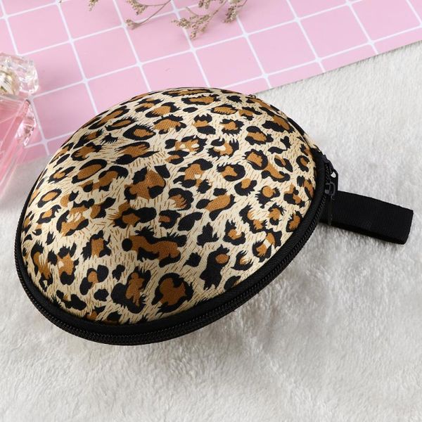 

storage drawers silicone case invisible zippered travel for women(leopard)