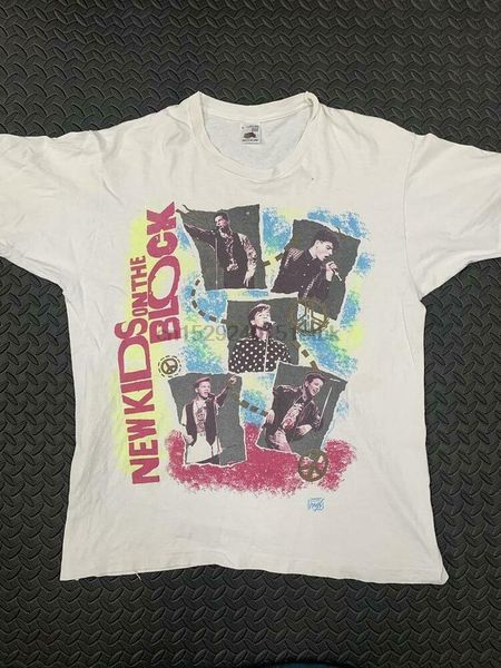 

men's t-shirts vintage 80s kids on the block 1989 band t shirt reprint s-4xl b1014, White;black