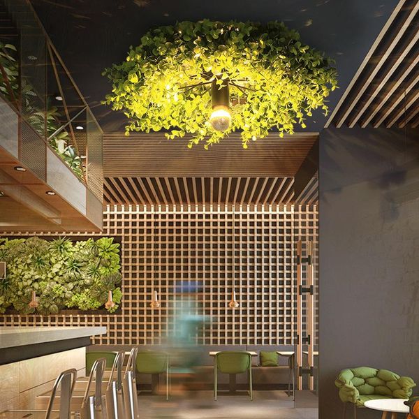 

ceiling lights walnut simulation green plant restaurant wall lamp music bar coffee hall corridor decoration