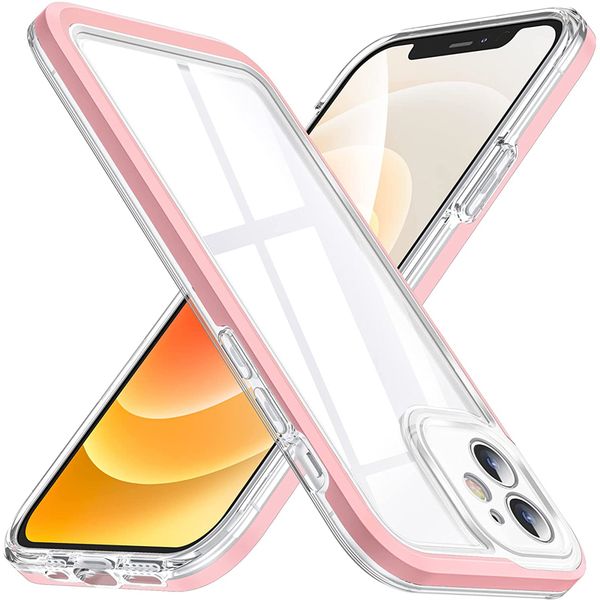 

military grade drop protective shockproof acrylic clear cases anti-fall rugged scover for iphone 13 12 mini 11 pro xr xs max x 8 samsung s20