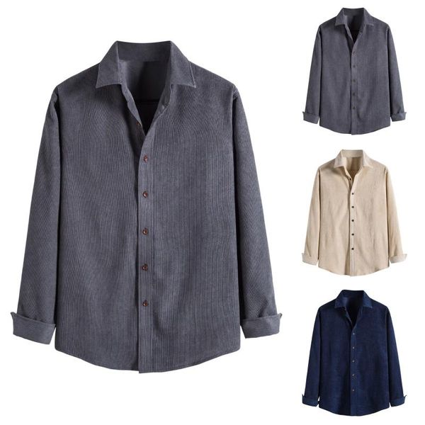 

men's casual shirts men classic long sleeve solid color comfortable plus size thick corduroy button autumn winter blouses, White;black