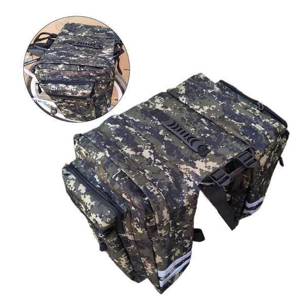 

bike saddles waterproof camo canvas rear seat bag saddle trunk for mountain cycling (green)
