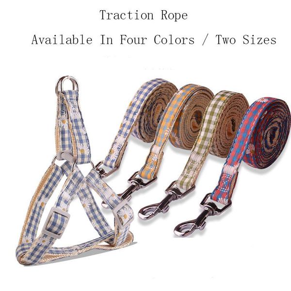 

dog collars & leashes pet traction rope small medium safety daisy lattice adjustable chest circumference strap products wholesale