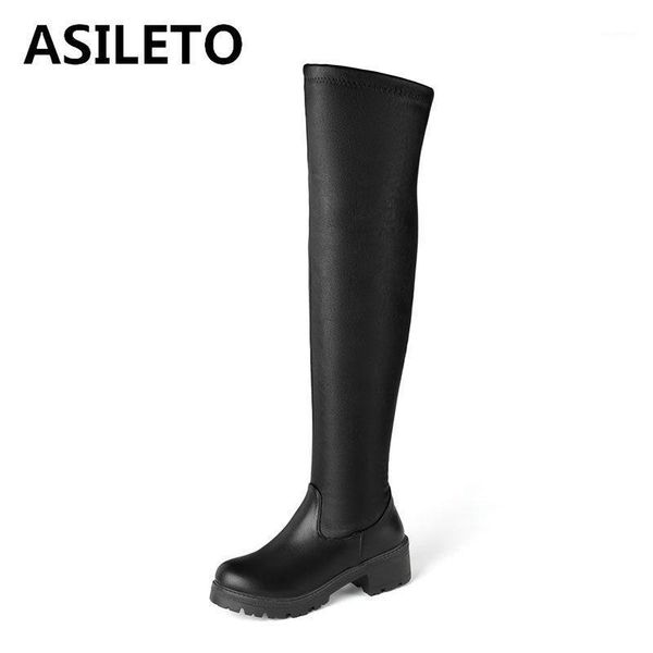 

boots asileto round toe warm flock square heel platform soft short plush slip on snow shoes size 34-44 black white winter outdoor1