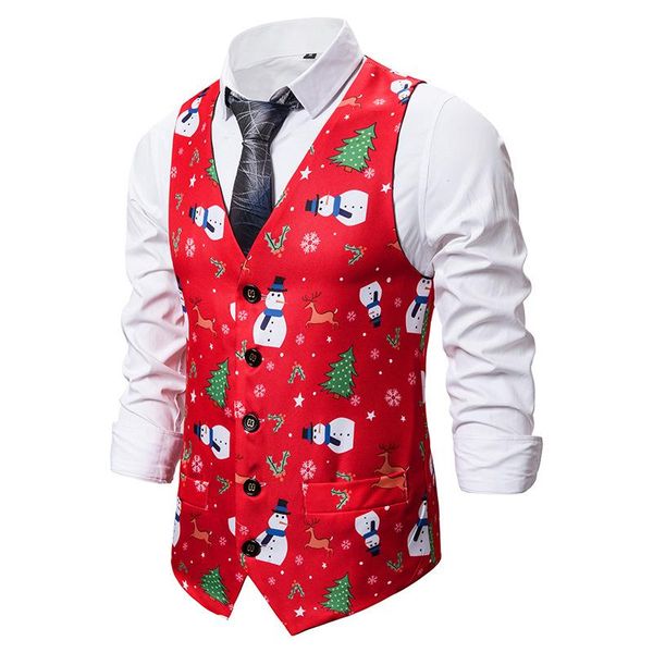 

men's vests christmas vest year 3d santa printed suit wedding mj185, Black;white