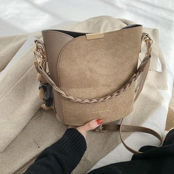 

evening bags brand design luxury ladies bucket pu shoulder bag single large capacity messenger broadband female solid color handbag