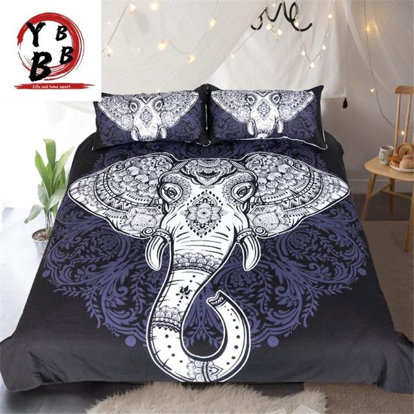 

bedding sets 3d luxury fashion duvet cover with matching pillow shams black white elephant bohemia exotic design bed set