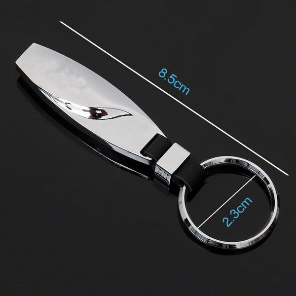 

keychains 3d chrome metal /genuine leather car styling power emblem keychain key chain rings for m logo auto accessories, Silver