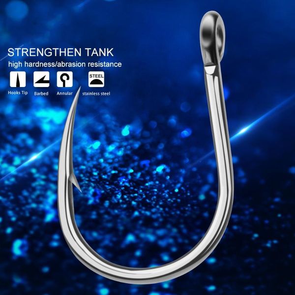 

fishing hooks high carbon steel hook strong stainless barbed sea fishhook large size hunting big fish grouper tackle set