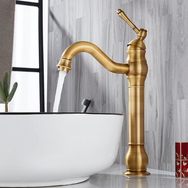 

bathroom basin sink faucet antique solid brass faucets single handle cold and water mixer taps accessories
