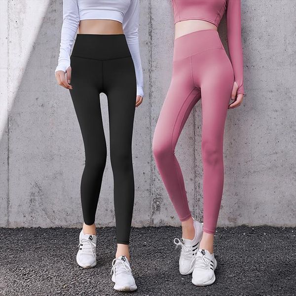 

sporting fitness pants solid womens legging color high waist slim elastic push up leggins outwear jogging trousers, Black