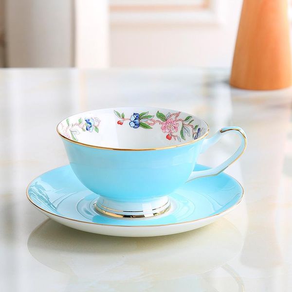 

cups & saucers creative bone china ceramics tea coffee cup set simple gold rim office arabic breakfast tazas cafe drinkware be50mu