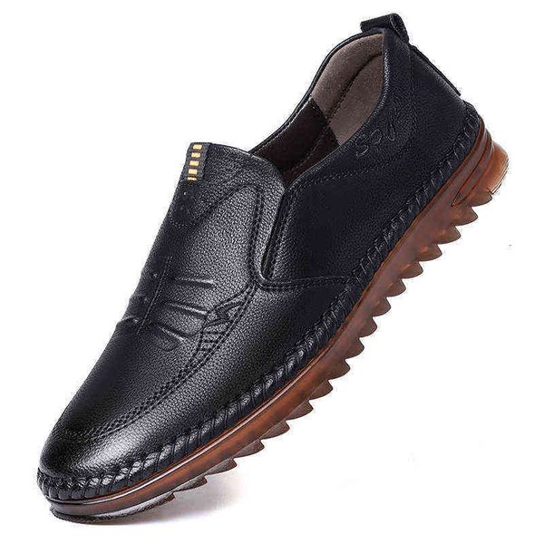 

leather sho men's busins casual leather breathable trend soft sole 2021 autumn