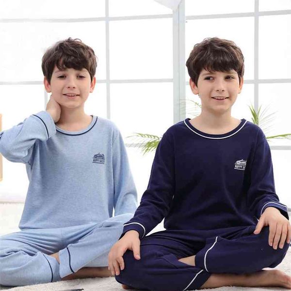 Meninos meninas pijamas conjuntos de inverno algodão sleepwear crianças roupas casas crianças pijamas nightwear adolescente pijamas para 8 10 12 14 16 16 210915