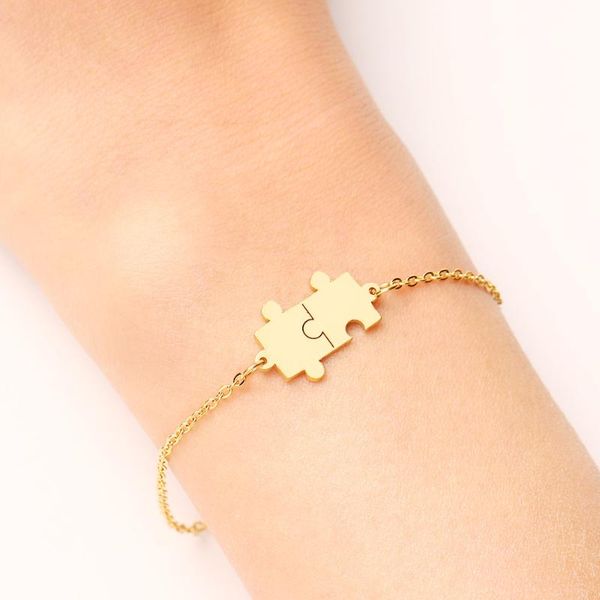 

link, chain european and american ladies adjustable puzzle bracelet fashion couple jewelry wholesale, Black