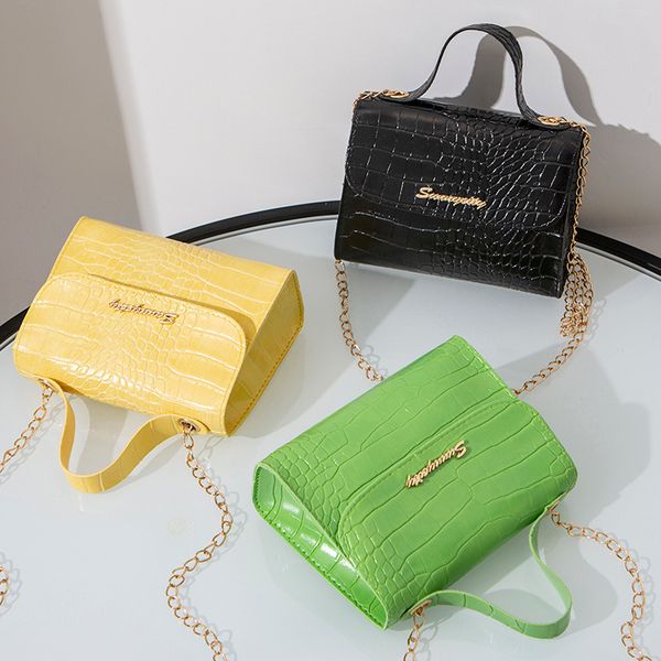 

korean new of the crocodile portable pattern product and bag 2021 summer messenger autumn version small square one-shoulder b chain let fiej