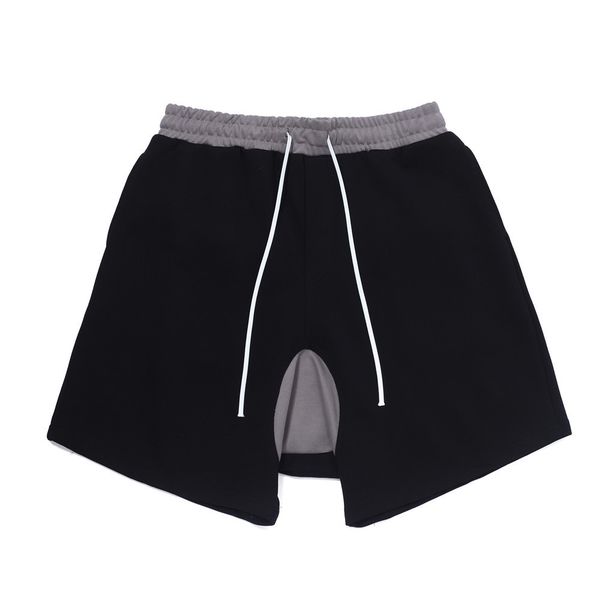 

fashionable shorts color contrast stitching casual men's pants, White;black