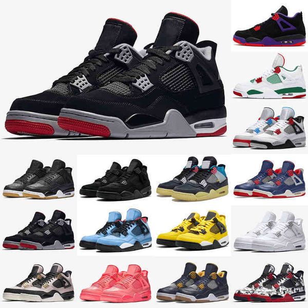

2021 jumpman 4 white sail bred noir 4s mens basketball shoes fire red black cat paris womens sports sneakers