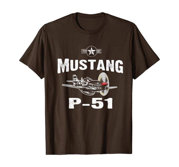 

p-51 mustang wwii fighter airplane vintage t-shirt, White;black