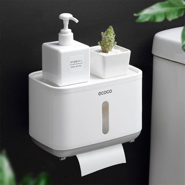 

toilet paper holders waterproof wall mount holder tissue box shelf tray roll bathroom storage accessories