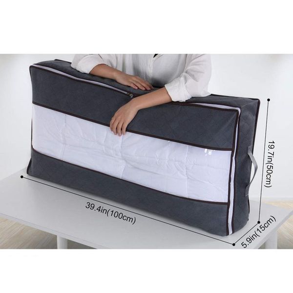 

clothing & wardrobe storage underbed quilt bag household clothes packing box with zips and clear window for comforters