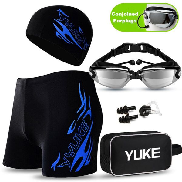 

mens swimming set swim trunks glasses cap carry bag plus size swimwear men swimsuit bathing suit beach boxer shorts 2021 newest