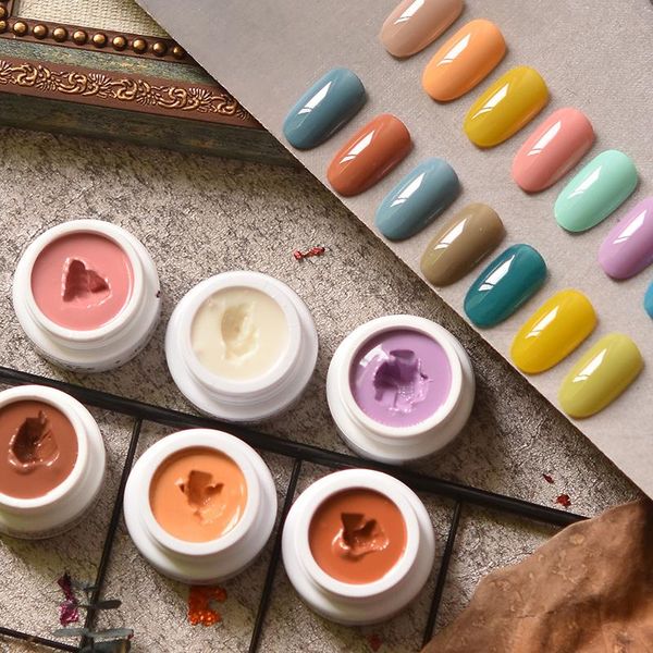

nail gel solid cream polish 72 color painting soak off manicure kit for diy drawing easy to use nails art at will, Red;pink