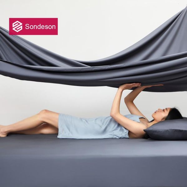 

sheets & sets sondeson luxury dark gray 100% silk fitted sheet 25 momme queen king bed with elastic band case for beauty sleep