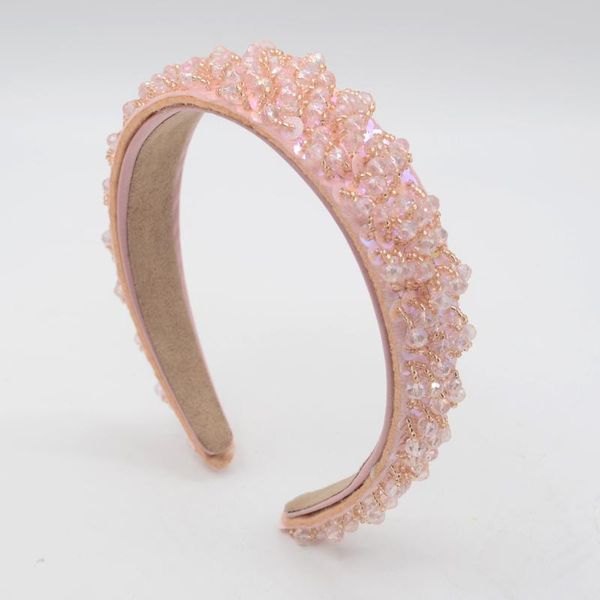 

hair clips & barrettes fashion rhinestones headband women tiara crystal pink beads jewelry bridal hairband party luxury headbands accessorie, Golden;silver
