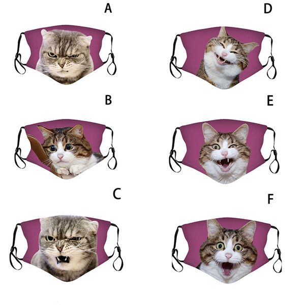 

custom logo new funny cute cat printed cotton mask washable summer cotton mask