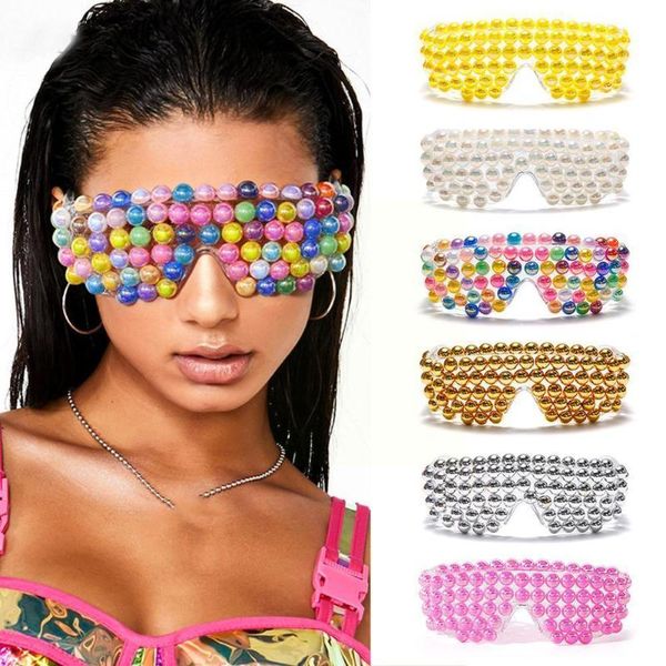 

fashion sunglasses frames colorful steampunk women 2021 trend female vintage shades glasses goggle eyewear pearl oversized fancy y6m1, Black