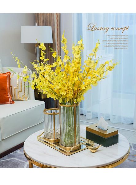 

vases creative luxury metal glass vase home accessarise wedding flower