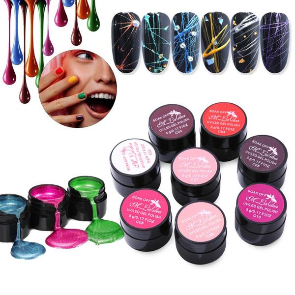 

nail gel 5ml/jar art polish pigment uv glue painting adhesive elastic drawing line nails design/salon metal copper wire, Red;pink
