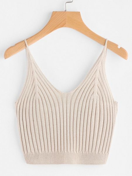 

ribbed cropped cami c9mh#, White