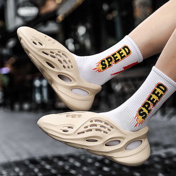 

yw kanye beach sandalsmen's summer shoes hollow in out yw, Black