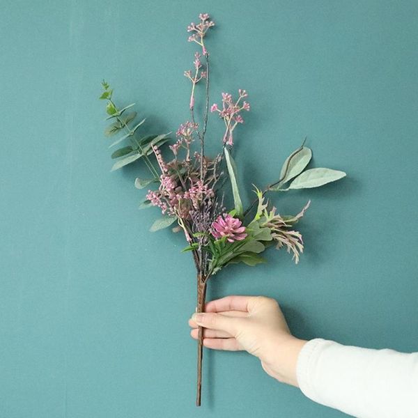 

1pc artificial branch fake flower green plant wedding party garden home decor decorative flowers & wreaths