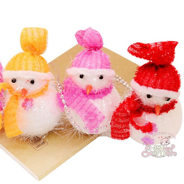 

factory outlet party decoration tree pendant decorations 11cm*5cm cute little christmas snowman old bubble snowman doll