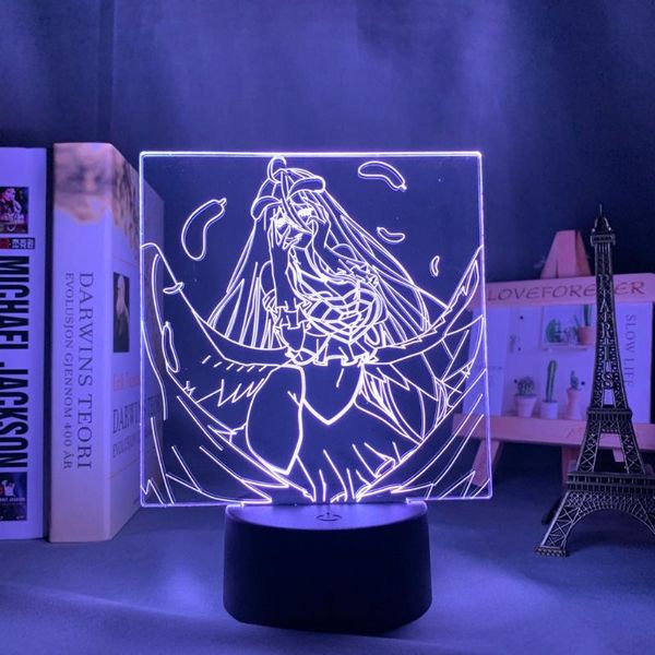 

night lights albedo overlord led light for bedroom decor birthday gift nightlight anime table 3d lamp drop