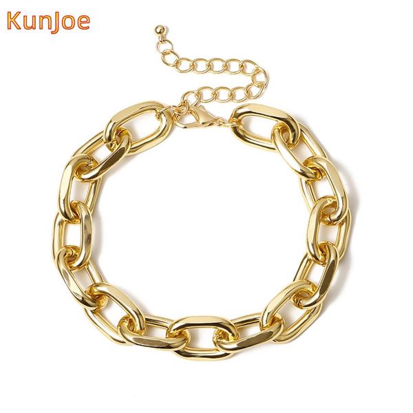 

anklets kunjoe 2021 jewelry summer beach on foot ankle bracelets for women leg chain simple female anklet gold color, Red;blue