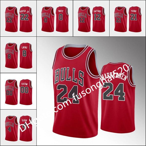 

print men's women kids coby white zach lavine jerry sloan otto porter jr. thaddeus young red custom icon basketball jersey, Black;red
