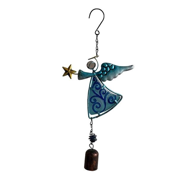 

wind chimes durable wind-bell angel ornament wrought iron pendant for porch balcony decorative objects & figurines