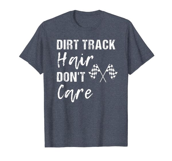 

funny dirt track racing hair don't care cool race shirt, White;black