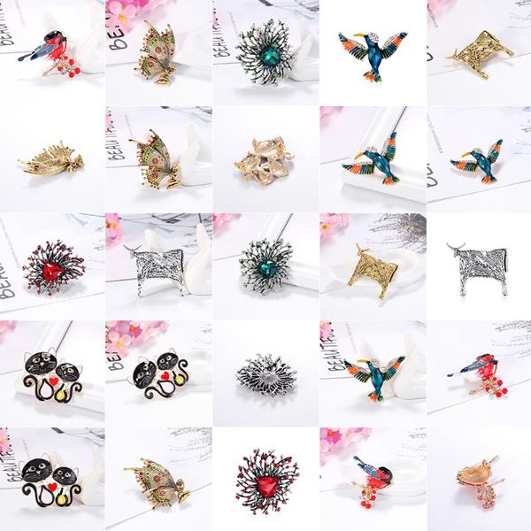 

pins, brooches rhinestone plated women animal breast pin lady party dress accessories corsage ornaments fashion jewelry, Gray