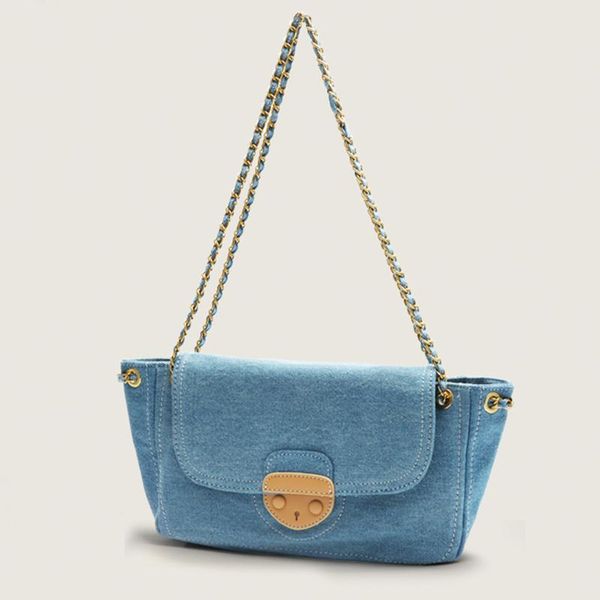 

evening bags stylish fashion shoulder crossbody denim female handbags women jeans chain brand designer high quality